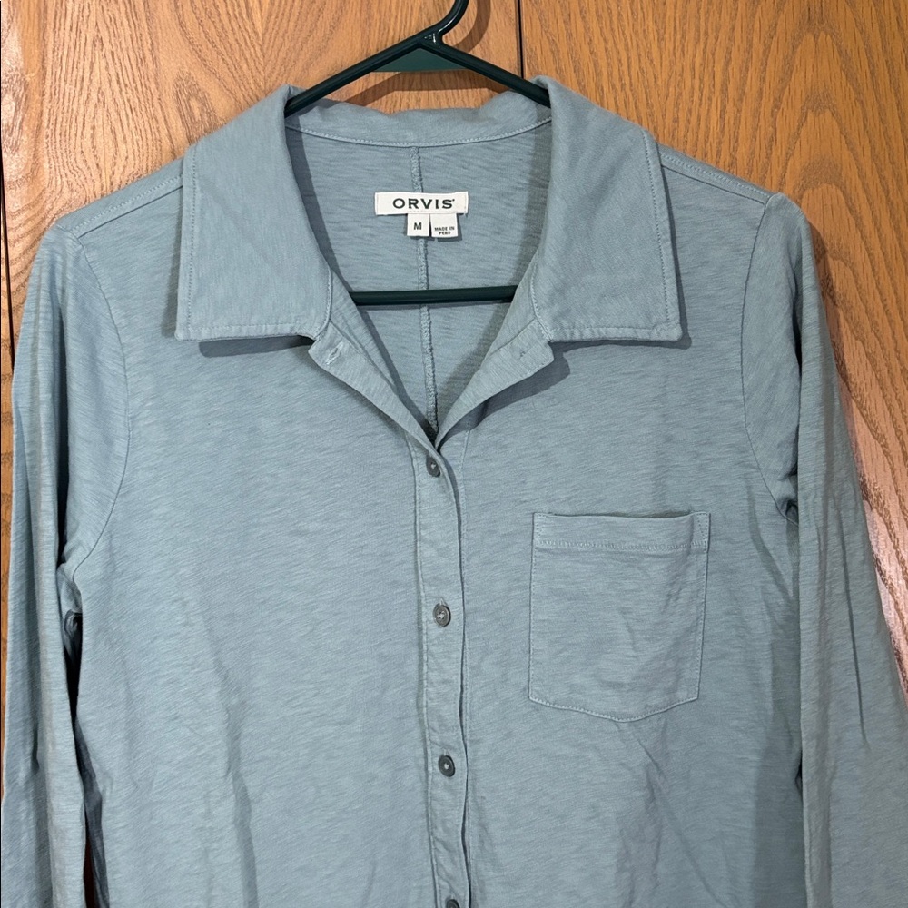 Orvis Sky Blue Long Sleeve Shirt women’s medium button up - Picture 6 of 6
